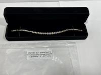 Smartlife 18K Gold Plated 3 mm to 6 mm Graduated Tennis Bracelet - Adjustable 7 Inch to 8 Inch Long