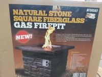 Natural Stone Square Fiberglass Gas Firepit