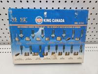 King Canada 15 Piece 1/2 Inch Carbide Router Bit Set