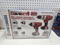 King Canada 20V Cordless Drill Driver and Impact Driver Combo Kit