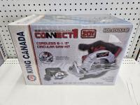 King Canada 20V Cordless 6-1/2 Inch Circular Saw Kit