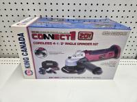 King Canada 20V Cordless 4-1/2 Inch Angle Grinder Kit