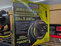 King Industrial Arctic Flex Retractable Air Hose Reel with 50 Ft X 3/8 Inch Hybrid Polymer Air Hose