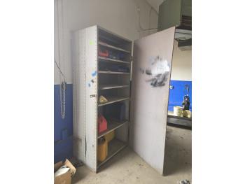 Metal Storage Cabinet with Contents