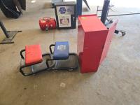 (2) Mechanics Stools & Wall Cabinet