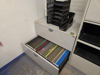 Two Compartment Filing Cabinet & (2) Poly Organizers