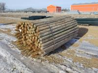 (150) 2-3 Inch X 8 Ft Treated Fence Posts