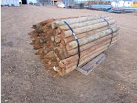 (80) 4-5 Inch X 7 Ft Treated Fence Posts