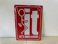 Tin Sign - Lets Have a Beer!