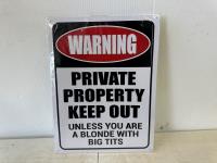 Tin Sign - Private Property Keep Out