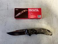 Camouflage Stainless Steel Folding Pocket Knife