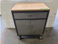 Mastercraft Rolling Wood Top Cabinet