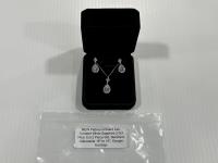 Smartlife Platinum Plated Lab-Created White Sapphire 2.0 Ct Pear Cut 2 Piece Set