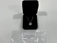 Smartlife Platinum Plated Lab-Created White Sapphire Snowflake Necklace