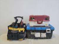 Tool Bag, Tool Box and Tackle Box with Contents