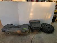 (2) Polaris ATV Storage Boxes and Polaris 26X8.00R12 Tire On Rim