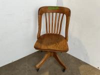 Antique Oak Office Chair with Swivel and Tilt