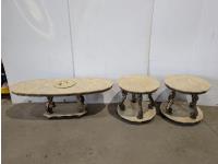 Vintage Onyx Coffee Table and (2) End Tables