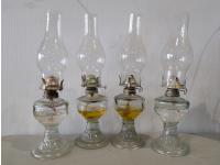 (4) Vintage Glass Oil Lamps