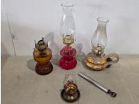 (4) Vintage Oil Lamps