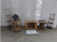 (3) End Tables, (2) Corner Tables, Fan and Baby Scale