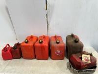 (6) Jerry Cans and Fuel & Tool 1-1/2 Gallon Fuel Tank/Undermount Toolbox