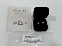 1.0Ct. Each Moissanite Lab Diamond Stud Earrings