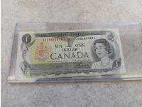 1973 Canadian One Dollar Bill