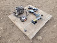 Qty of (3) Leveling Jacks w/ Lincoln Welder Remote and Cable Reel