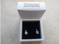 Smartlife Platinum Plated 4.0Ct Oval White Sapphire Earrings