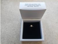 Smartlife Platinum Plated 1.0Ct White Sapphire Halo Ring