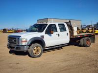 2008 Ford F450 XLT 4X4 Dually Crew Cab Flat Deck Truck