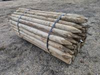 T4508P (70) 4-5 Inch X 8 Ft Treated Pointed Fence Posts