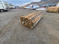 (70) 4-5 Inch X 9 Ft Treated Fence Posts