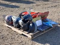 Tap and Die Set, (5)Used Helmets, (3) Tool Boxes.