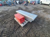 Checker Plated Truck Tool Box, Red Mechanics Box