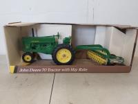 John Deere 70 Die Cast Tractor w/ Hay Rake