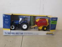 New Holland T6 180 Die Cast Tractor w/ 560 Round Baler