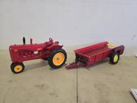 Massey Harris 44 Die Cast Tractor w/ Manure Spreader