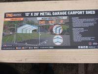 TMG Industrial TMG-MSC1220 12 Ft X 20 Ft Metal Garage Carport Shed