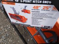 TMG Industrial TMG-TBS48 48” 3-Point Hitch Snow Blower