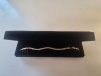 Carsation Designs 18K Gold Plated4.0 Mmprincess Cut Tennis Bracelet