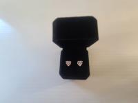 Carsation Designs Sterling Silver 2.0Ct Each. Heart Cut Simulated Diamond Stud Earrings