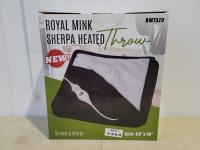 Royal Mink Sherpa Heated Throw Blanket