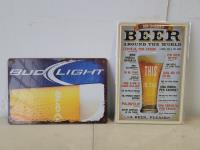 (2) Beer Tin Signs