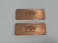 (2) 5 Ounce Copper Bullion Bars