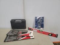 Quik Drive Pro250 Drywall Attachment, Level, Bosch Worklight and (2) Bandsaw Blades