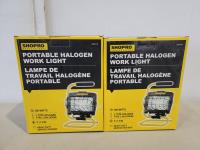 (2) Shopro 500W Portable Halogen Work Lights