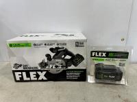 Flex 6-1/2 Inch Inline Circular Saw Kit and Flex 24V 5.0 Ah Lithium-Ion Battery