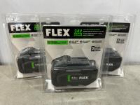 (3) Flex 24V 8.0 Ah Lithium-Ion Batteries